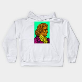 FRIEDRICH SCHILLER ink and acrylic portrait Kids Hoodie